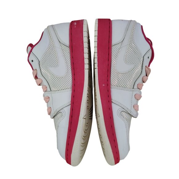 Nike Air Jordan 1 Low White/Pink Sneakers Size 5Y Youth - Picture 3 of 7